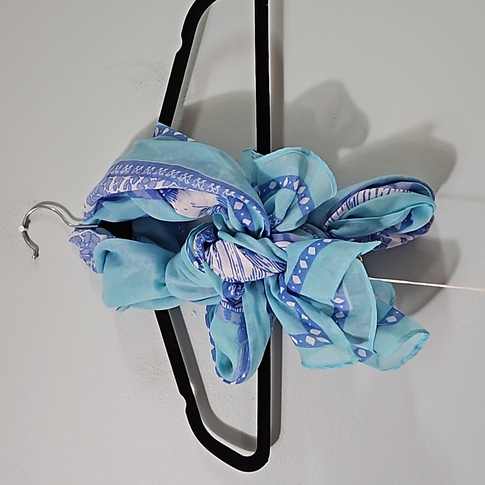 Mud Pie Shoreline Snail Blues Long Scarf 28" x 70" NWT #W-901